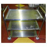 Stainless Steel 3 Tiered Rolling Cart. Stainless Steel 3 Tiered Rolling Cart.