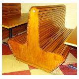 Slat Style Wooden 2 Sided Booth Bench.