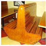 Slat Style Wooden 2 Sided Booth Bench. Slat Style Wooden 2 Sided Booth Bench.