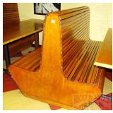 Slat Style Wooden 2 Sided Booth Bench.