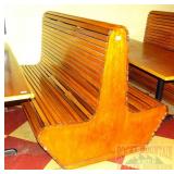 Slat Style Wooden Booth Bench. Slat Style Wooden Booth Bench.