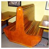 Slat Style Wooden 2 Sided Booth Bench.