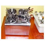Stainless Steel Cutlery Organizer w/ Flatware. Stainless Steel Cutlery Organizer w/ Flatware.