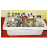 Plastic Basin w/ Assorted Shakers. Plastic Basin w/ Assorted Shakers.