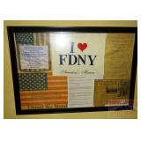 Framed "I Love FDNY"