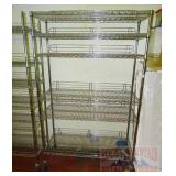 Stainless Steel Rolling Metro Shelf.  77"X48"X18"