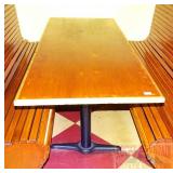 Wood Top Dining Table w/ Double Pedestal Base.