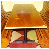 Wood Top Dining Table w/ Double Pedestal Base.