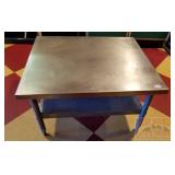 Stainless Steel Topped Table.  21X36X30