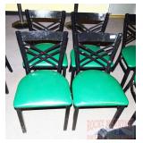 4 MTS Seating Black/Green Chairs. 4 MTS Seating Black/Green Chairs.