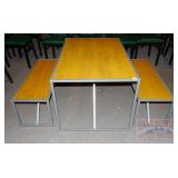 Youth Size Modern Style Dining Table & 2 Benches.