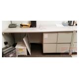 Desk Unit w/ 4 File Drawers. 30X72X31