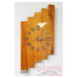 Neat Reclaimed Wood Wall Clock. 16" high.