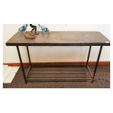 Metal & Slate Sofa Table. 28X49X18