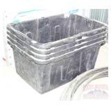 4 Black Plastic Tubs.