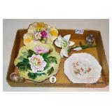 Porcelain Flower & Hand Decorated Plates.