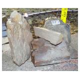 4 Pieces Petrified Wood.  Tallest is 9" high.