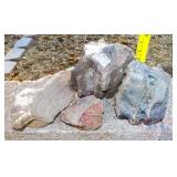 4 Pieces Petrified Wood. Largest is 5' high. 4 Pieces Petrified Wood. Largest is 5' high.