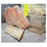 3 Pieces Petrified Wood. Largest is " high.