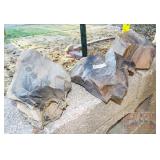 3 Pieces Petrified Wood. 5" high.