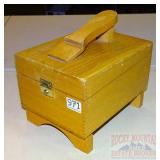 Oak Shoe Shine Box w/ Contents.