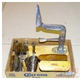 Metal Shoe Shine Stand, Stretchers & Brushes. Metal Shoe Shine Stand, Stretchers & Brushes.
