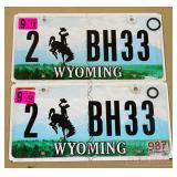 Wyoming License Plates.