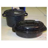 Blue Enamel Roaster & Stock Pot. Blue Enamel Roaster & Stock Pot.