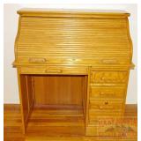 Oak S Curve Roll Top Desk.