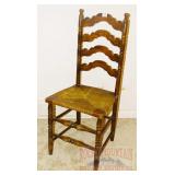 Vintage Ladder Back Chair w/ Rush Seat. Vintage Ladder Back Chair w/ Rush Seat.