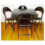 Neat Vintage Card Table & 4 Chairs.