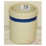 Vintage Stoneware Blue Band Beater Jar. Vintage Stoneware Blue Band Beater Jar.