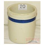 Vintage Stoneware Blue Band Beater Jar. Vintage Stoneware Blue Band Beater Jar.