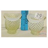 2 Pieces Fenton Opalescent Hobnail. 2 Pieces Fenton Opalescent Hobnail.