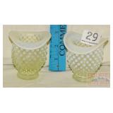 2 Pieces Fenton Opalescent Hobnail.