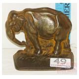 Vintage Cast Iron Elephant Bookend.