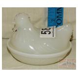 Vintage Milk Glass Hen on Nest. Vintage Milk Glass Hen on Nest.