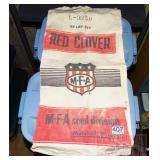 Vintage Red Clover Cloth Seed Bag.