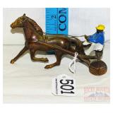 Vintage Cast Brass Horse and Sulky