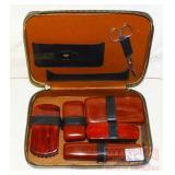 Vintage Travel Kit in Leather Case.