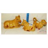Cow Cream, Sugar and Covered Butter Keeper. Cow Cream, Sugar and Covered Butter Keeper.