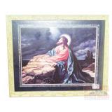 Religious Print with Fancy Frame. Religious Print with Fancy Frame.