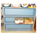 Blue Wooden Bookcase. Blue Wooden Bookcase.