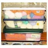 3 Large Containers w/ Yarn.