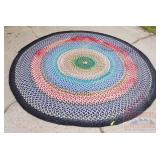 Vintage 12' Oval Braided Rug. Vintage 12' Oval Braided Rug.