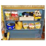 Blue Wooden Bookcase.