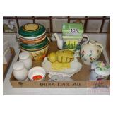 Ceramic Jars, Tea Pot, Salt/Pepper Shakers & More.