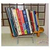 Cookbooks on Counter Rack.