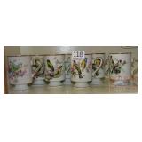 Vintage Royal Crown Mugs w/Various Bird Designs.