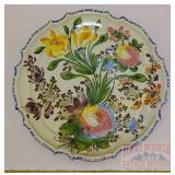 17' Hand Decorated Porcelain Platter. 17' Hand Decorated Porcelain Platter.